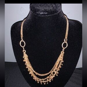 GOLD BEADED NECKLACE & EARRING SET. New! Beautiful & delicate. Multi-strand.